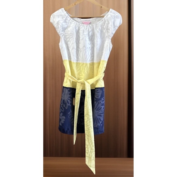 Lilly Pulitzer Dresses & Skirts - Lilly Pulitzer Burnout Combo Sully Games Dress Sz Small Color Block Lined Belted
